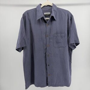 Vintage Firethorn 100% Silk Tropical Button-Up Short Sleeve Top, Men's Medium